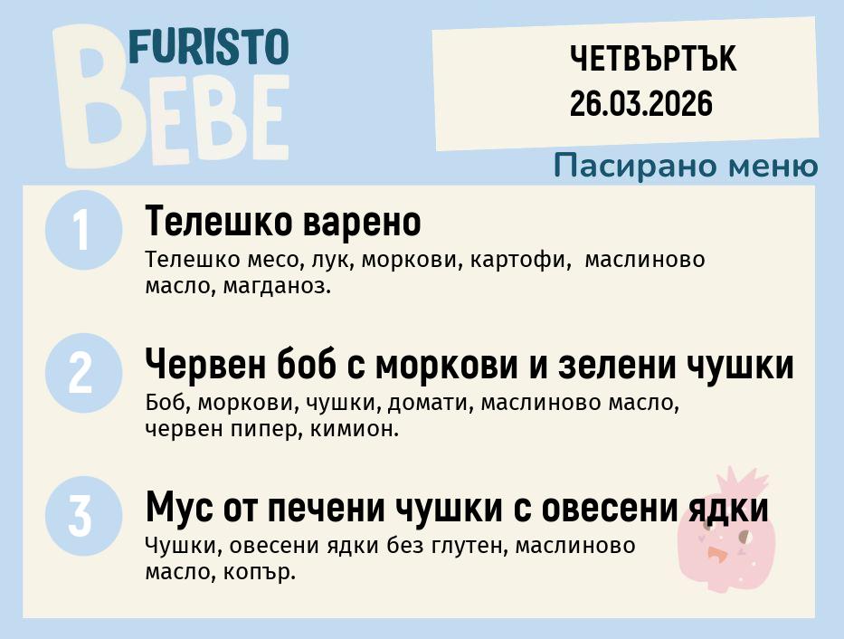 Меню 26.03 Bebe 200гр.