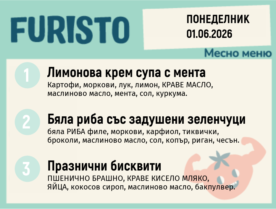 Меню 01.06 месно 200гр. 