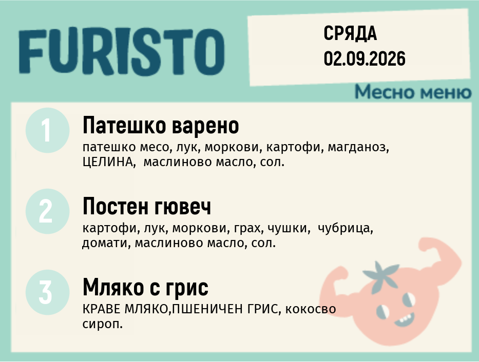 Меню 02.09 месно 200гр.