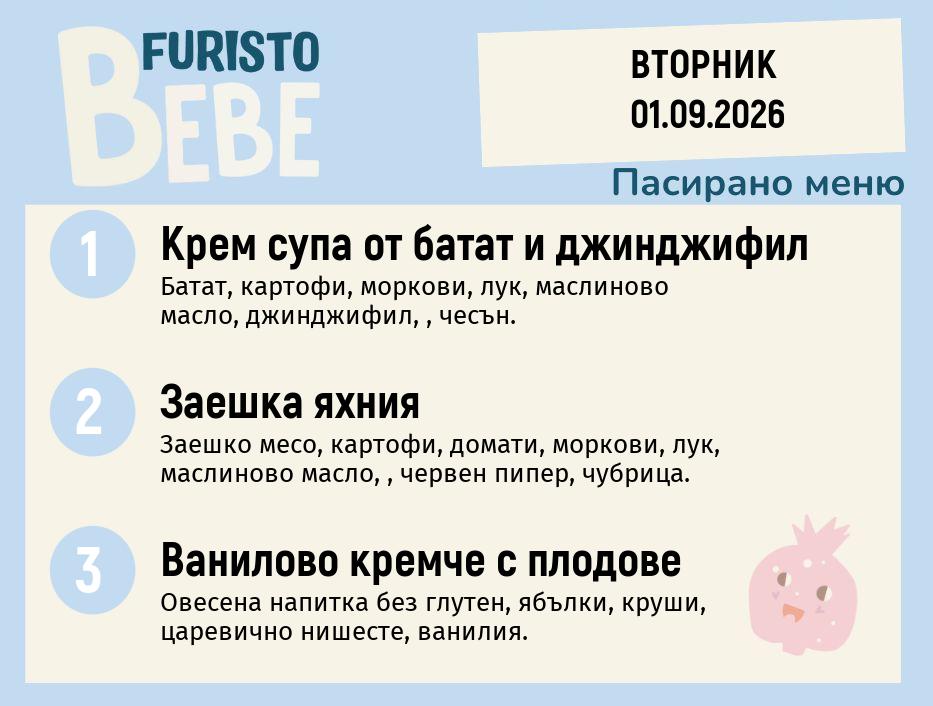 Меню 01.09 Bebe 200гр.